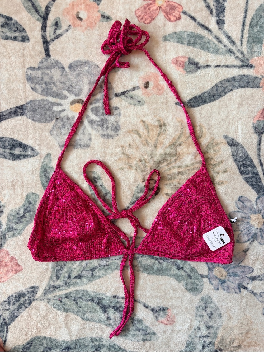 Fashion Nova Hot Pink Sparkle 3-Piece Pantsuit Set - Picture 11 of 12